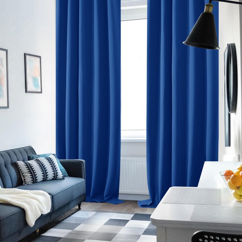 Deconovo Blackout Curtains for Bedroom, Royal Blue Thermal Insulated Drapes 84 Inches Long, Back Tab and Rod Pocket Room Darkening Window Curtains, 42W x 84L Inch, 2 Panels - Image 4